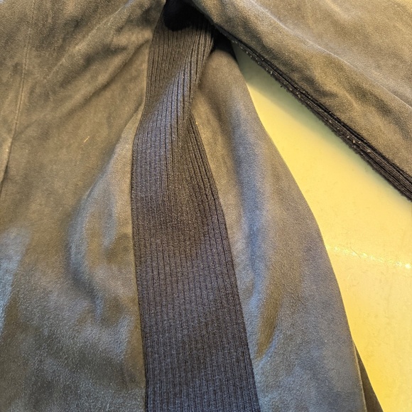 WOMENS VINCE NAVY LAMBSKIN LEATHER ZIP JACKET SIZE XL - Picture 7 of 9